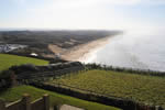 Views over the beach from the gardens